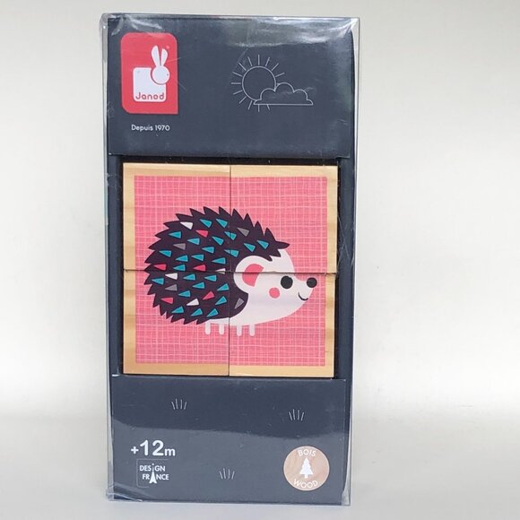 Janod My First Blocks Babies Animal  -  (4 wooden cubes) Brand New - Picture 4 of 14